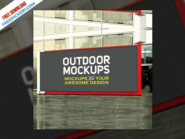 Outdoor Banner Mockup Template - FreePicker1