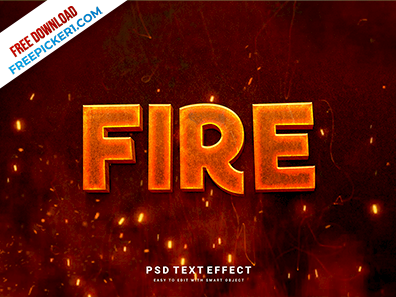 3D Style Fire Hot Text Effect PSD - FreePicker1